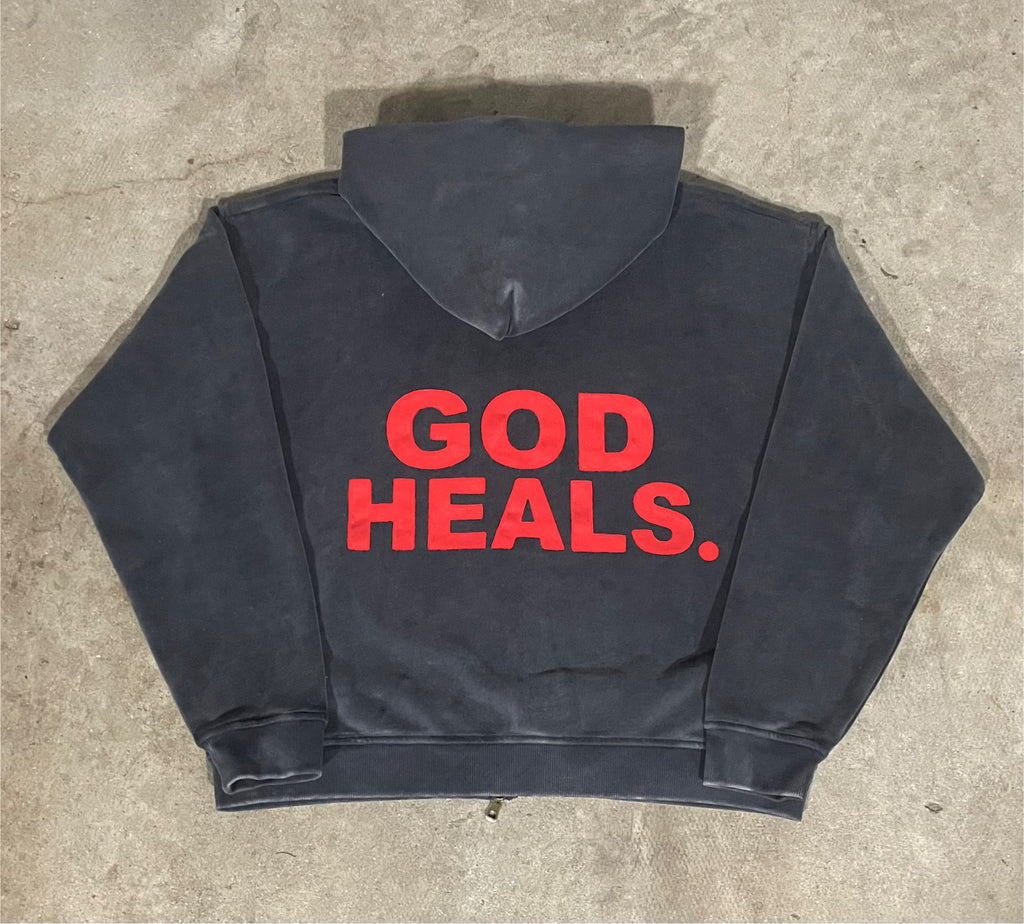 “GOD HEALS” Boxy Fleece Hoodie