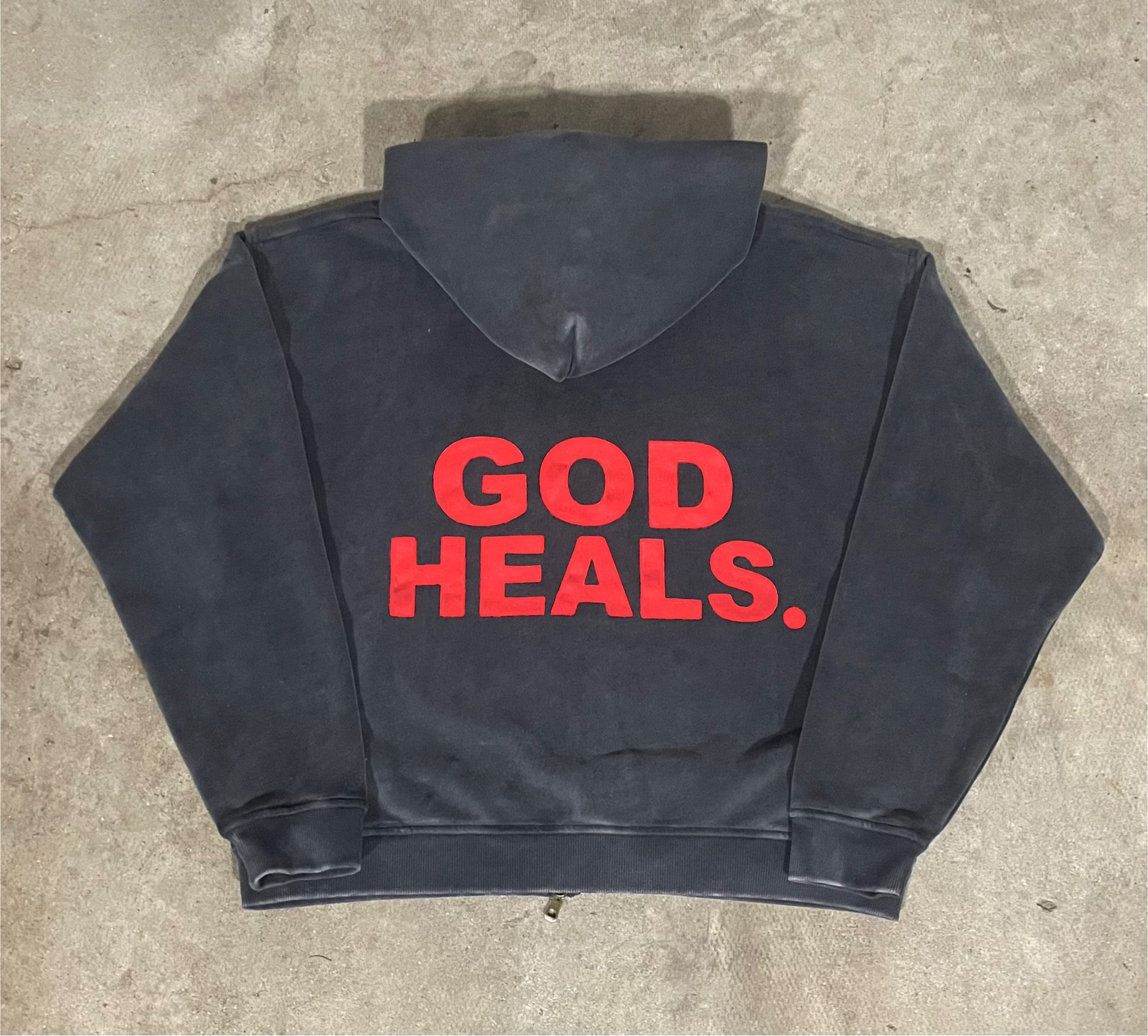 “GOD HEALS” Boxy Fleece Hoodie